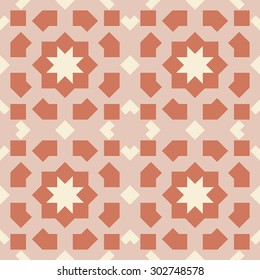 Mosaic seamless pattern. Print in a cage in a rustic style for interior decorating, home textiles, clothing.