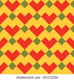 Mosaic seamless pattern. Print in a cage in a rustic style for interior decorating, home textiles, clothing.