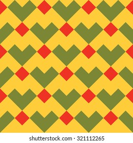 Mosaic seamless pattern. Print in a cage in a rustic style for interior decorating, home textiles, clothing.