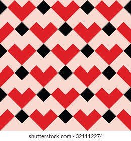 Mosaic seamless pattern. Print in a cage in a rustic style for interior decorating, home textiles, clothing.