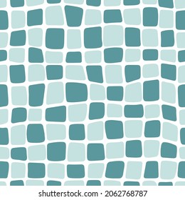 Mosaic seamless pattern. Retro rounded squares. Minimalistic Scandinavian style in pastel colors. Ideal for printing baby clothes, textiles, fabrics, wrapping paper