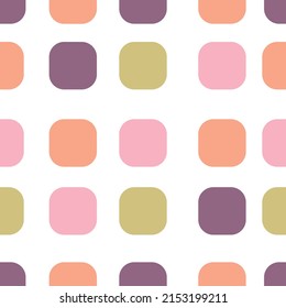 Mosaic seamless pattern. Retro rounded squares. Minimalistic Scandinavian style in pastel colors. Ideal for printing baby clothes, textiles, fabrics, wrapping paper.