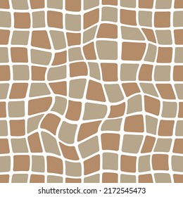 Mosaic seamless pattern. Retro rounded squares. Minimalistic Scandinavian style in pastel colors. Ideal for printing baby clothes, textiles, fabrics, wrapping paper