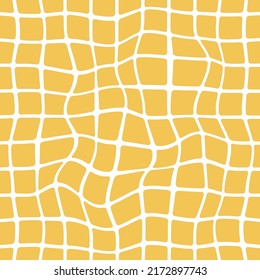 Mosaic seamless pattern. Retro rounded squares. Minimalistic Scandinavian style in pastel yellow colors. Ideal for printing baby clothes, textiles, fabrics, wrapping paper
