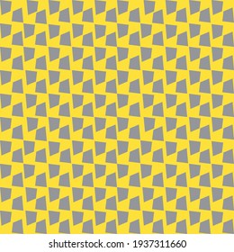 Mosaic Seamless Pattern. Silver quadrangles on a yellow background. Abstract vector illustration