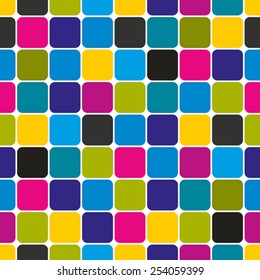 Mosaic seamless pattern, simple geometric vector background.