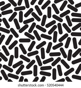 Mosaic seamless pattern with stripes. Retro memphis style, fashion 80-90s. Black and white concept style. Hipster and trendy pattern.