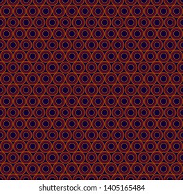 Mosaic seamless pattern, texture. Colored geometric elements of a round shape on a dark blue background.