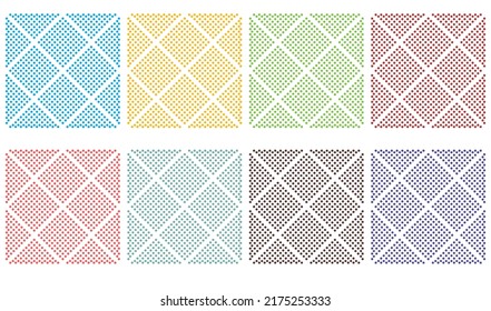 Mosaic seamless, repeatable pattern, background set
