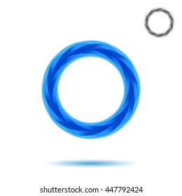Mosaic segmented circle, o letter logo, 2d vector sign, eps 10
