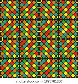 Mosaic shape ornament. Vector colorful mosaic pattern. Repeated multicolor mirror glassed wallpaper.
