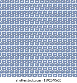 Mosaic with small rectangular shapes arranged horizontally. Textile pattern in blue and ivory. Wrapping paper.