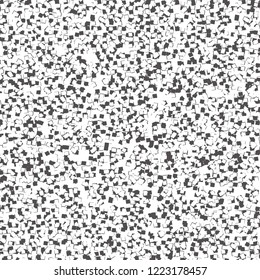 Mosaic with small square pieces placed randomly. Flecked background. Monochrome. Vector illustration.