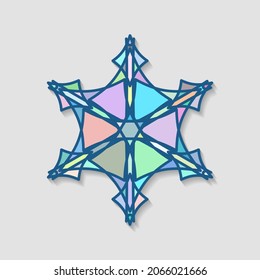 Icono de copo de nieve mosaico formado por fragmentos multicolores
