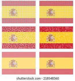 Mosaic Spain flag set
