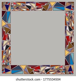 Mosaic square frame. Isolated on grey background. Template for border, interior design. Background for advertiser