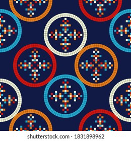 Mosaico de plazas. Antecedentes abstractos. Patrón sin foco. Ilustración vectorial para diseño web o impresión.