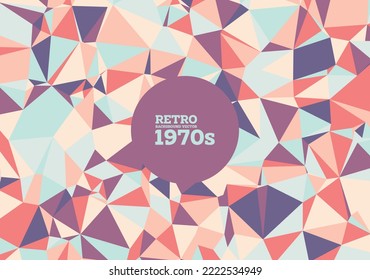 mosaic stained glass triangle pattern in 70s colors tone retro theme background advertisement brochure template banner website cover package design product presentation vector eps.