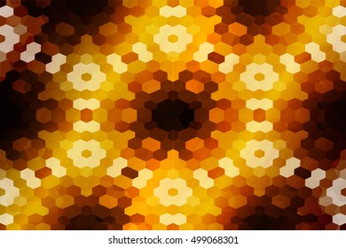 mosaic. stained-glass window. dark orange color. vector illustration. for design, wallpaper, interior