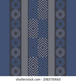 Un mosaico de figuras geométricas a rayas. Patrón sin foco. Diseño con eclosión manual. Textil. Ornamento étnico de boho. Ilustración vectorial para diseño web o impresión.