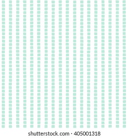 Mosaic stripes vector seamless pattern. Free hand drawn mint green bars made of tiny uneven square pieces. Abstract geometrical background. 