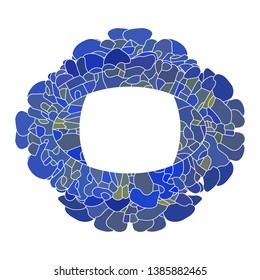 Mosaic style mirror frame vector illustration