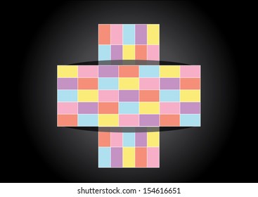 Mosaic Style Pattern. Vector