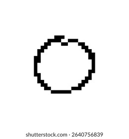 Mosaic style pixel art of a circle icon. minimalistic geometric shape, retro sprite appearance.