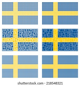 Mosaic Sweden flag set