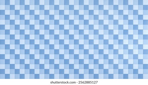 Mosaic swimming pool tile pattern in blue shades. Square ceramic elements creating checkerboard design with soft azure tones. Seamless aquatic texture for bathroom walls, spa interior backgrounds.