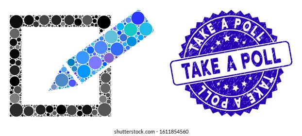 Mosaic Take Poll Icon Rubber Stamp Stock Vector (Royalty Free ...