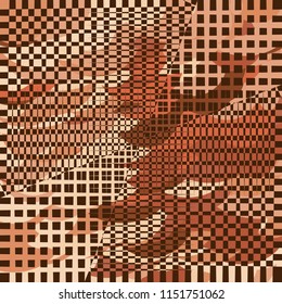 Mosaic tapestry vector texture with organic shapes and forms. Abstract geometric background for modern fashion, design, prints, textile, cloth, paper packaging