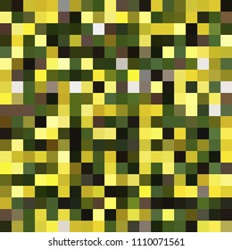 Mosaic tapestry vector texture with randomly colored square elements of the same size. Geometric background for modern fashion, design, prints, textile, cloth, paper packaging.
