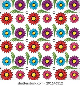 Mosaic Texture - Colored Flowers