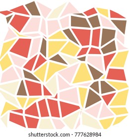 Mosaic texture. Geometric background of curves, irregular triangles, rectangles. Vector illustration