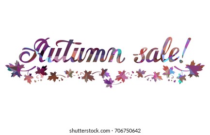 Mosaic textured text "Autumn sale". Design element for advertisements, print and web banners. Vector clip art.