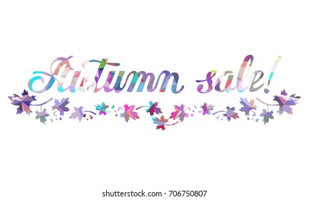 Mosaic textured text "Autumn sale". Design element for advertisements, print and web banners. Vector clip art.