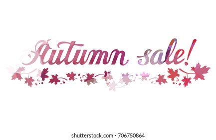 Mosaic textured text "Autumn sale". Design element for advertisements, print and web banners. Vector clip art.