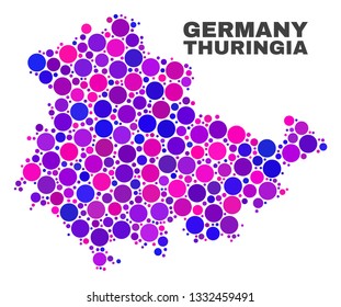 Mosaic Thuringia Land Map Isolated On Stock Vector (Royalty Free ...