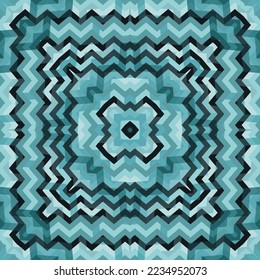 Mosaic tile geometric seamless pattern vector design. Creative colorful background. Ethnic square fabric ornamen. Ornate folk motifs patchwork sample. Fashion endless template.