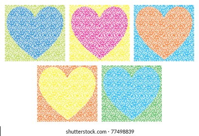 Mosaic tile hearts in vector format.