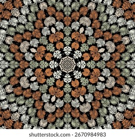 Adorno sin costuras de Vector de azulejo de mosaico. Estampado colorido de Fondo de pantalla interior. Diseño de fondo de mandala de elemento de estrella. Patrón sin costuras de mosaico de azulejo turco. Impresión textil árabe.