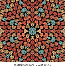 Mosaic tile vector seamless pattern. Interior wallpaper colorful print. Star element mandala background design. Oriental tile mosaic graphic seamless pattern. Scrapbook print.