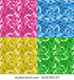 Mosaic tile vector seamless patterns set.