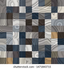 Mosaicos De Geode Agate. Espectáculo de patrón de vectores de repetición sin problemas.  Bandas y centros de cristal.  Abstracto, natural, contornos, crudo, tierra, piedra, roca, mineral, naturaleza, aleatorio.  Arte Generativo.  
