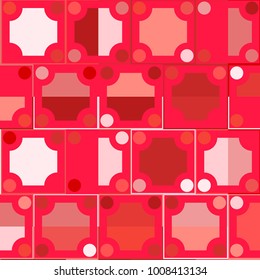 Mosaic Tiles Background with Colorful Squares and Circles. Background for Tile, Fabric, Packaging Paper, Tablecloth, Banner, Textile. Surface Textures. Mosaic Tiles Background in Classic Style.