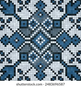 Fondo de mosaico de azulejos, patrón de Vector sin fisuras