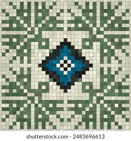 Mosaic tiles  background, seamless vector pattern