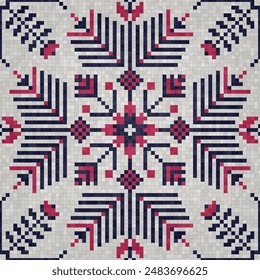 Fondo de mosaico de azulejos, patrón de Vector sin fisuras