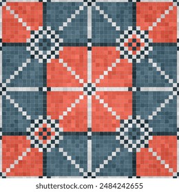 Mosaic tiles  background, seamless vector pattern